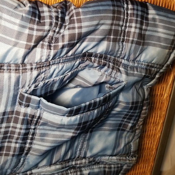 Quilted Blue vest,gingham print, women's . - Picture 4 of 9